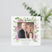 Rosa Hortensien-Foto Save The Date (Stehend Vorderseite)