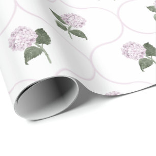 Rosa Hortensien-Garten-Blumen-Rankgitter Geschenkpapier