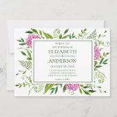 Rosa Hortensien-Hochzeit Einladung (Vorderseite)