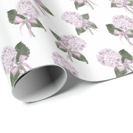 Rosa Hortensien-Schleife  Geschenkpapier