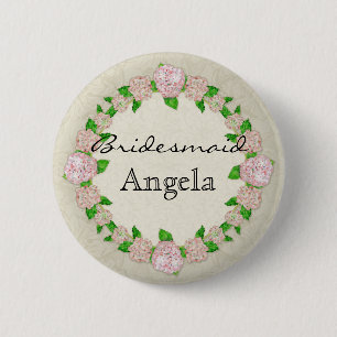 Rosa Hortensien-Spitze Florales Formelles Brautjun Button