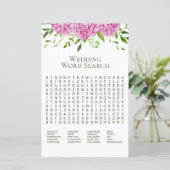Rosa Hortensien Wortsuche Dusche Spiel (Stehend Vorderseite)
