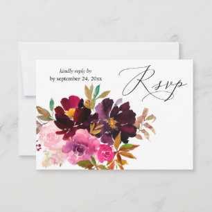 Rosa, Hot & Blush Pink und Lila Blütenpracht mit M RSVP Karte