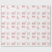 Rosa Hotelmuster Geschenkpapier (Flach)