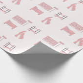 Rosa Hotelmuster Geschenkpapier (Ecke)