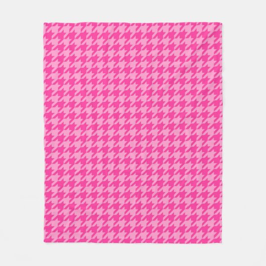 Rosa Houndstooth Karo Karomuster Fleecedecke (Vorderseite)