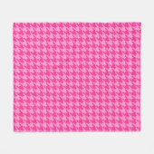Rosa Houndstooth Karo Karomuster Fleecedecke (Vorderseite (Horizontal))