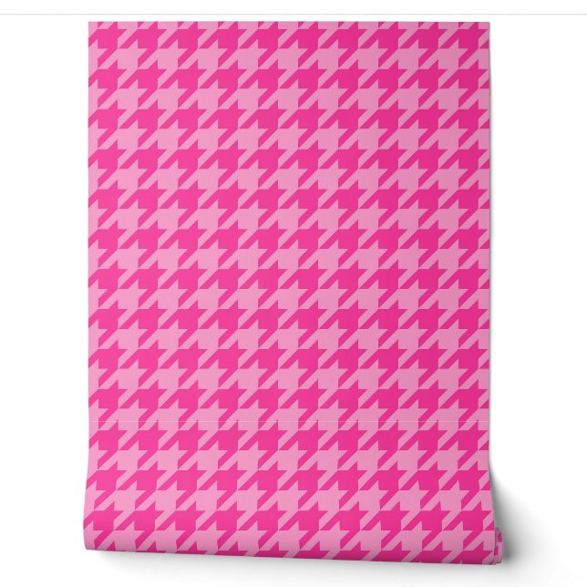 Rosa Houndstooth Karo Karomuster Tapete (Abrollen)