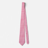 Rosa Houndstooth-Muster Klassischer preppy Stil Krawatte (Vorderseite)