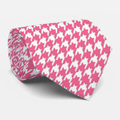 Rosa Houndstooth-Muster Klassischer preppy Stil Krawatte (Gerollt)