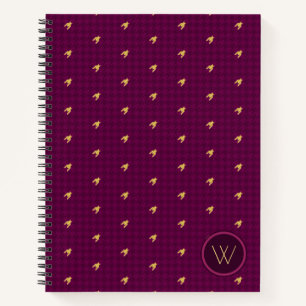 Rosa-Houndstooth-Notizbuch mit goldenem Akzent Notizblock