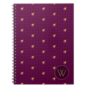 Rosa-Houndstooth-Notizbuch mit goldenen Akzenten Notizblock