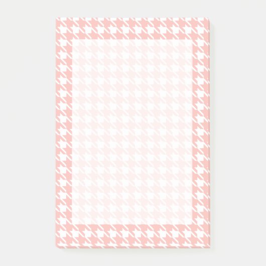 Rosa Houndstooth-Post-it-Notes Post-it Klebezettel (Vorderseite)