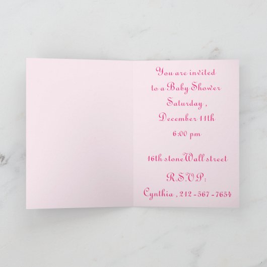 rosa hübsch einladung (Innenseite)