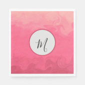 rosa hübsch mit Monogramm Serviette (Vorderseite)