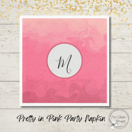 rosa hübsch mit Monogramm Serviette