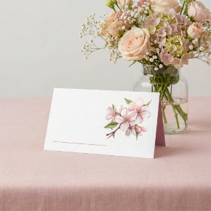 Rosa hübsche Kirschblüte Tafelname Platzkarte