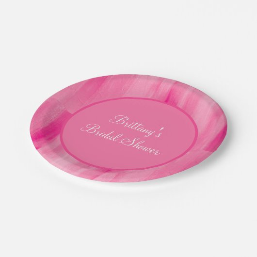 Rosa Hübsche Personalisierte Teller (Schrägansicht)