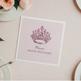 Rosa Hübsche Prinzessin Crown Elegante Geburtstags Serviette