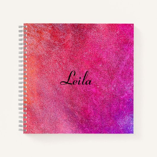 Rosa Hübscher Glitzer Name Notebook Notizblock (Vorderseite)