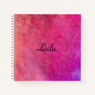 Rosa hübsches Glitter-Name-Notizbuch Notizblock