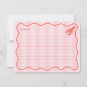 Rosa Hummer Doodle Brautparty Rezept Karte (Rückseite)