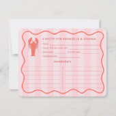 Rosa Hummer Doodle Brautparty Rezept Karte (Vorderseite)