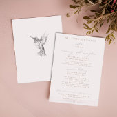 Rosa Hummingbird Hochzeitskarten Einladung
