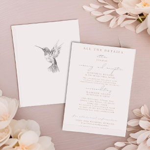 Rosa Hummingbird Hochzeitskarten Einladung