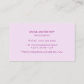 Rosa Hummingbird Visitenkarte (Rückseite)