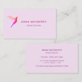 Rosa Hummingbird Visitenkarte (Vorne/Hinten)