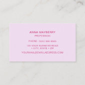 Rosa Hummingbird Visitenkarte (Rückseite)