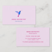 Rosa Hummingbird Visitenkarte (Vorne/Hinten)