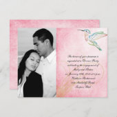 Rosa Hummingbird Wasserfarbe Hochzeit Verlobung Einladung (Vorne/Hinten)