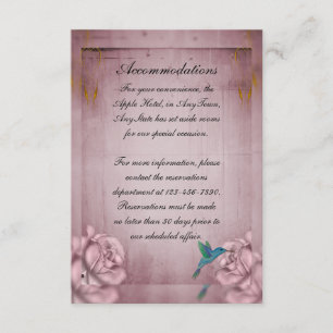 Rosa Hummingbird Wedding Hotel Beilage Begleitkarte