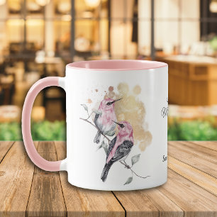 Rosa Hummingbirds Day Tasse