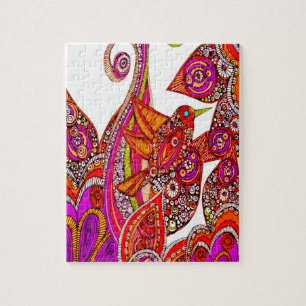 Rosa Hummingvogel und Blume Puzzle