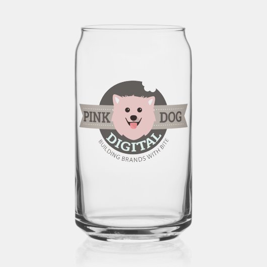 Rosa Hund Digital Dose Glas (Vorderseite)