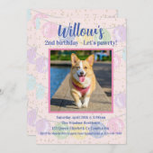 Rosa Hund Geburtstagsparty Einladung (Vorne/Hinten)