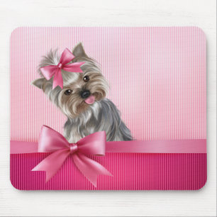 Rosa Hündchen Yorkshire-Terrier Prinzessin-Yorkie Mousepad