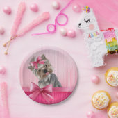 Rosa Hündchen Yorkshire-Terrier Prinzessin-Yorkie Pappteller (Party)