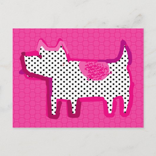 "rosa Hunde" digitale Malerei Postkarte (Vorderseite)
