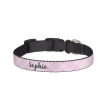 Rosa Hundehalsband Kariert Individuelle Name