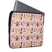 Rosa Hundemuster. Laptopschutzhülle (Vorne Rechts)