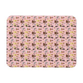 Rosa Hundemuster. Magnet (Horizontal)