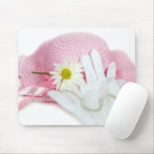 Rosa Hut und weiße Handschuhe Mousepad (Mit Mouse)