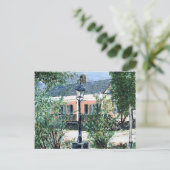 Rosa Hütte am Fluss Postkarte (Stehend Vorderseite)