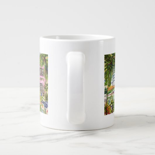 Rosa Hütte an der Bucht I Jumbo-Tasse (Rückseite)