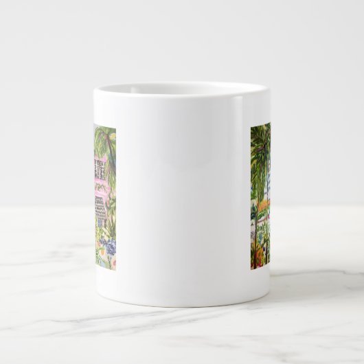 Rosa Hütte an der Bucht I Jumbo-Tasse (Vorderseite)