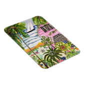 Rosa Hütte an der Bucht I Magnet (Rechte Seite)